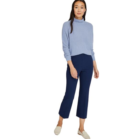 Club Monaco Crop Kick Flare Pants Navy Size 34 Jean Size 14 pant - Picture 2 of 4